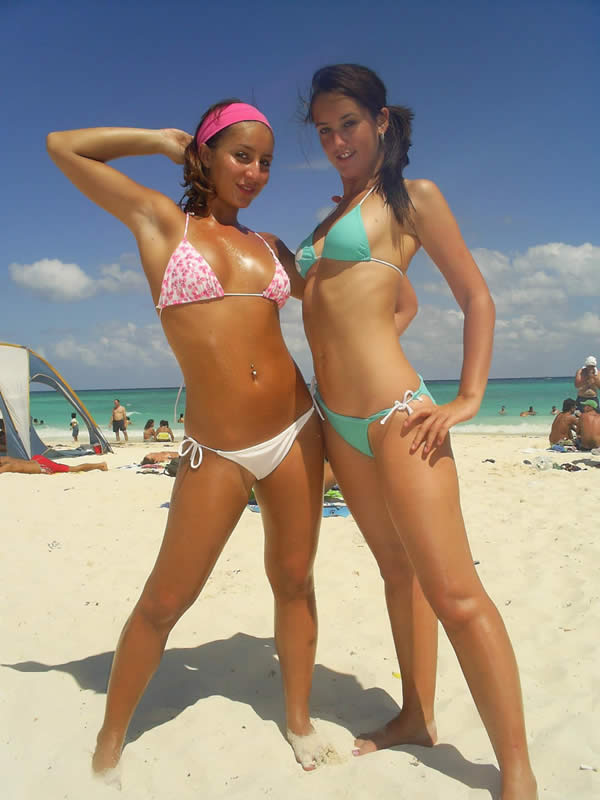 Stunning gorgeous models wearing skimpy bikinis